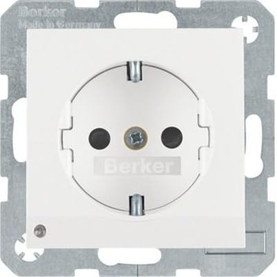 Berker SCHUKO-Steckdose pws/gl LED-Orientierungsl. 41098989 - 41098989