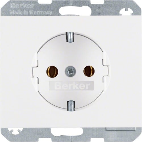 Berker SCHUKO-Steckdose pws/gl ohne Klappdeckel 41157009 - 41157009