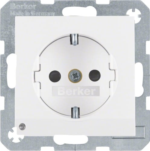 Berker SCHUKO-Steckdose pws/matt LED-Orientierungsl. 41091909 - 41091909