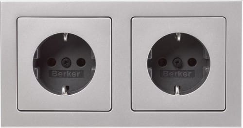 Berker Steckdosen-Kom SCHUKO 2f m Ra Q.3 alu 47206094 - 47206094