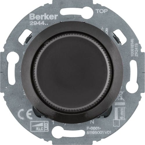 Berker Uni-Drehdimmer Z.-st.(LED) 1930/Gl., schw 294411 - 294411