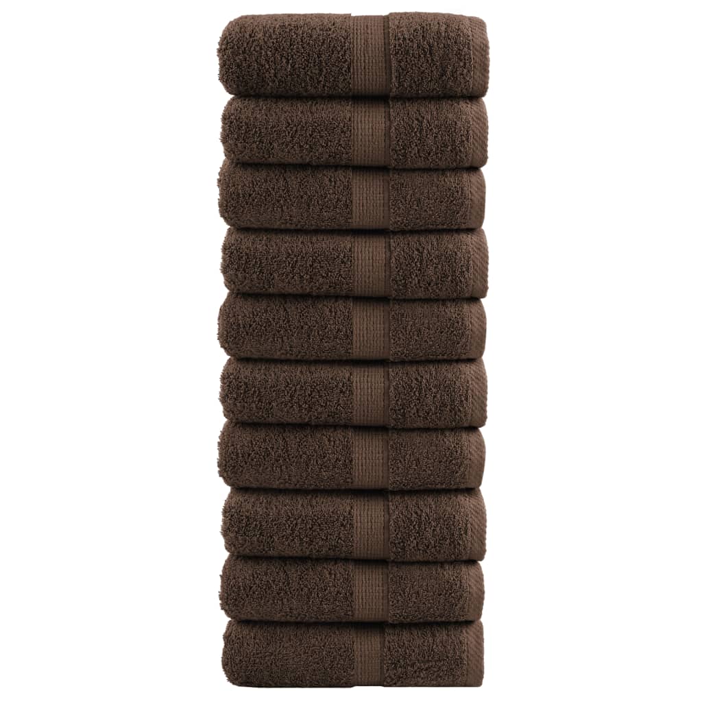 Premium Waschhandtücher Solund 10 Stück Braun 30x30cm 600gsm Vidaxl