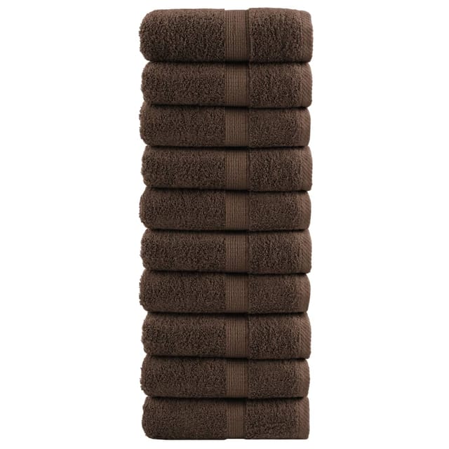 Premium Waschhandtücher Solund 10 Stück Braun 30x30cm 600gsm Vidaxl
