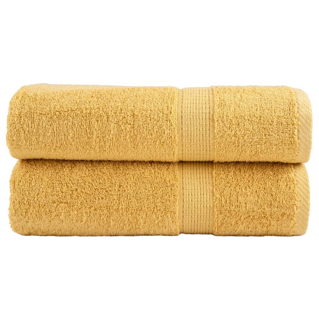Premium-duschtücher Solund 2 Stk. Gold 70x140 Cm 600 G/m² Vidaxl