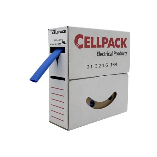 Cellpack Schrumpfschlauch in Abrollbox 15m SB/3.2-1.6/blau/15m - 127044