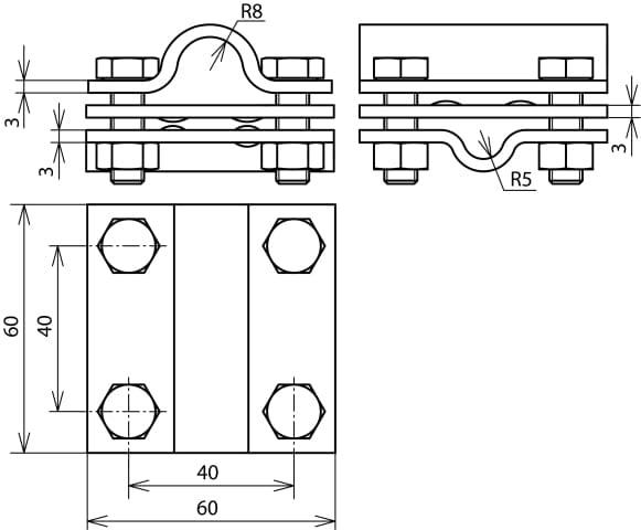 DEHN Kreuzstück NIRO f.Rd 8-10/16mm KS8.1016FL30ZPV4A - 319219