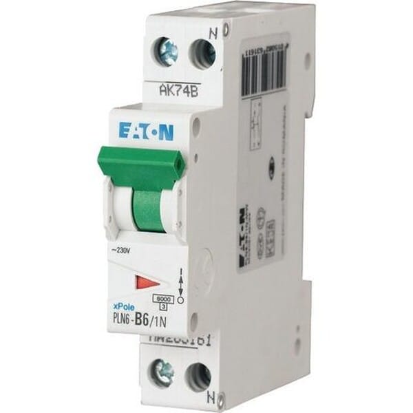 Eaton Leitungsschutzschalter 6 A, 1p+N,Steckkl. B PLN6-B6/1N-DE - 263269
