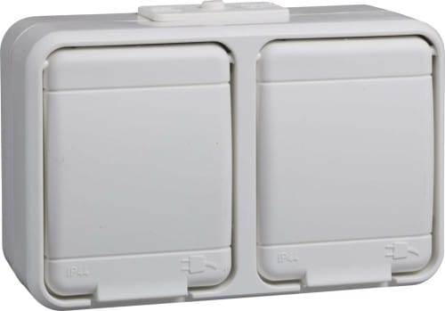 Elso Steckdose 2-fach AP reinweiß 445404 - 445404