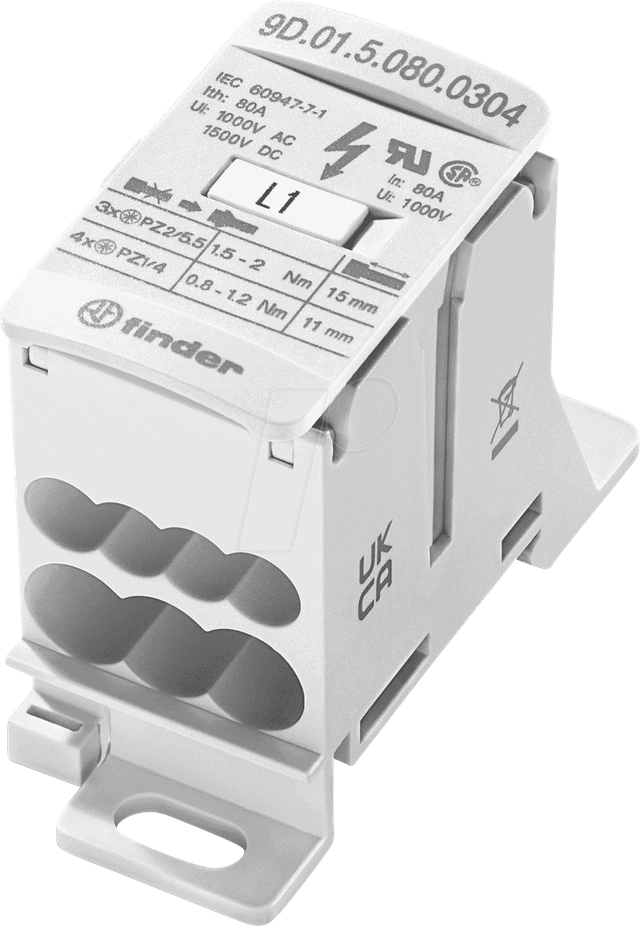 Finder Energie-Verteilerblock 80 A 9D.01.5.080.0304 - 9D0150800304
