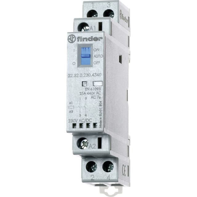 Finder Installationsschütz 230VAC/DC,1S+1Ö,LED 22.32.0.230.4540 - 223202304540