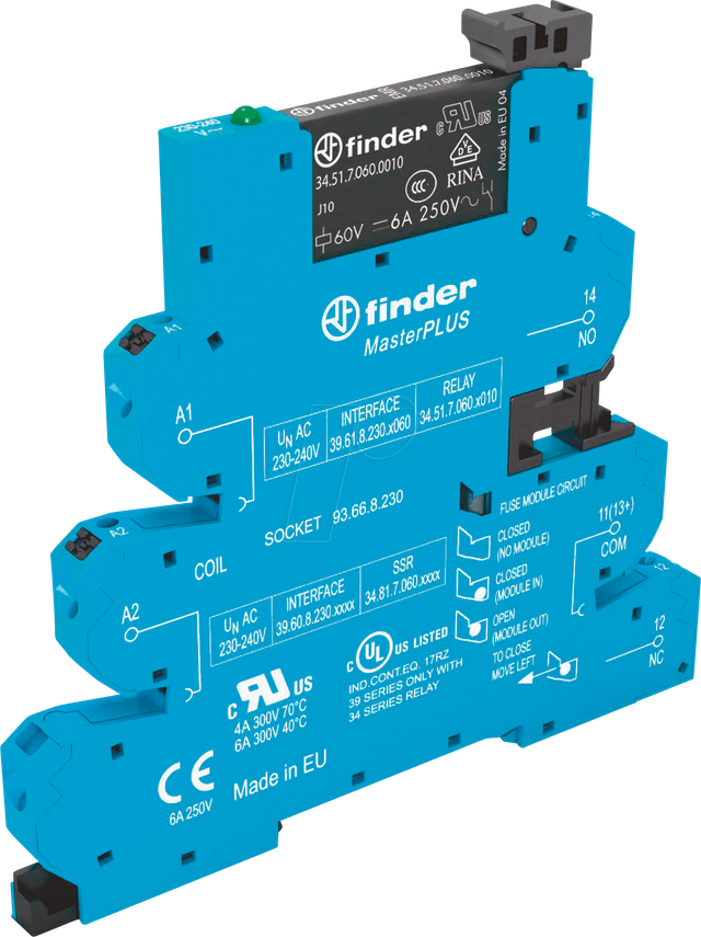 Finder Koppelrelais-MasterPlus 1W, 6A 39.61.0.024.0060 - 396100240060