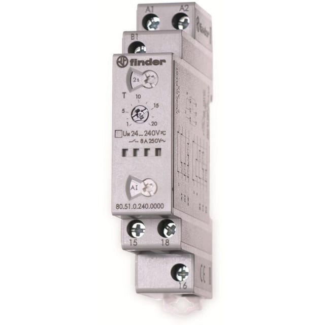 Finder Multifunktions-Zeitrelais 24-240V AC/DC,1W,8A 80.51.0.240.0000 - 805102400000