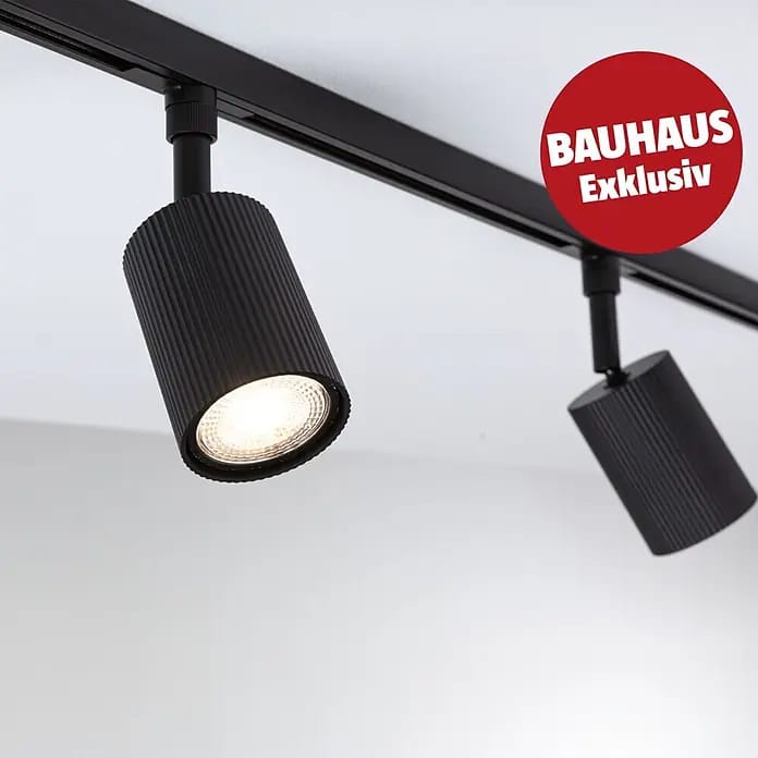 Paulmann URail LED-Schienensystem Set Rivon (Schwarz matt, 2,17 m, Nicht Dimmbar, Anzahl Leuchtmittel: 3 Stk.)