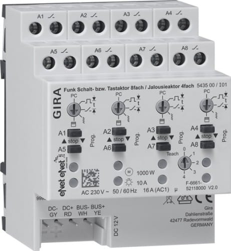 Gira Funk Schalt-/Jalousieaktor REG 8f 4f 543500 - 543500