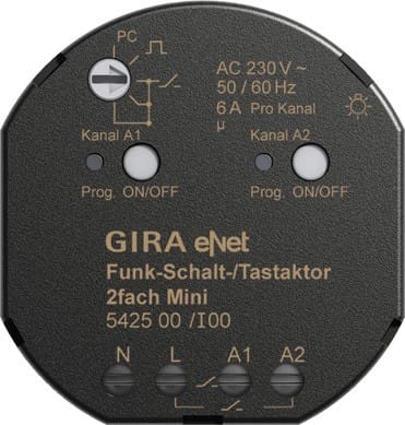 Gira Funk Schalt-/Tastaktor Mini 2fach 542500 - 542500