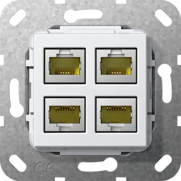 Gira Modular Jack RJ45 Cat6A rws 4fach LSA Plus 569903 - 569903