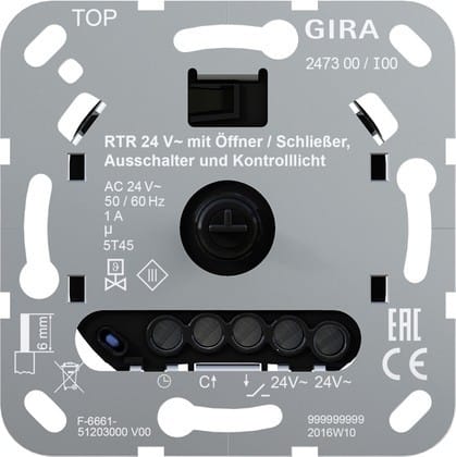 Gira Raumtemperaturregler 24V Öff./Schließ. 247300 - 247300