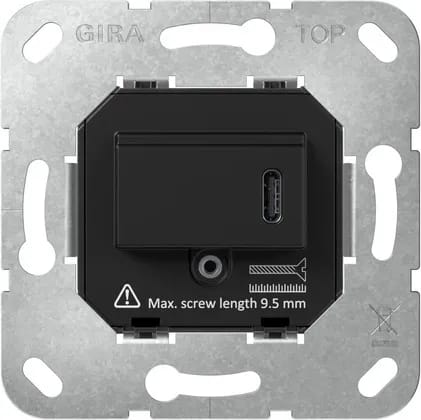 Gira USB-Spannungsversorgung Typ C Einsatz sw 236300 - 236300
