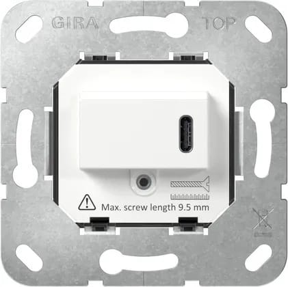 Gira USB-Spannungsversorgung Typ C Einsatz Weiß 236200 - 236200