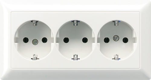 Jung KK-SCHUKO-Steckdose aws 16A 250V 3-fach AS 523 WW - AS523WW
