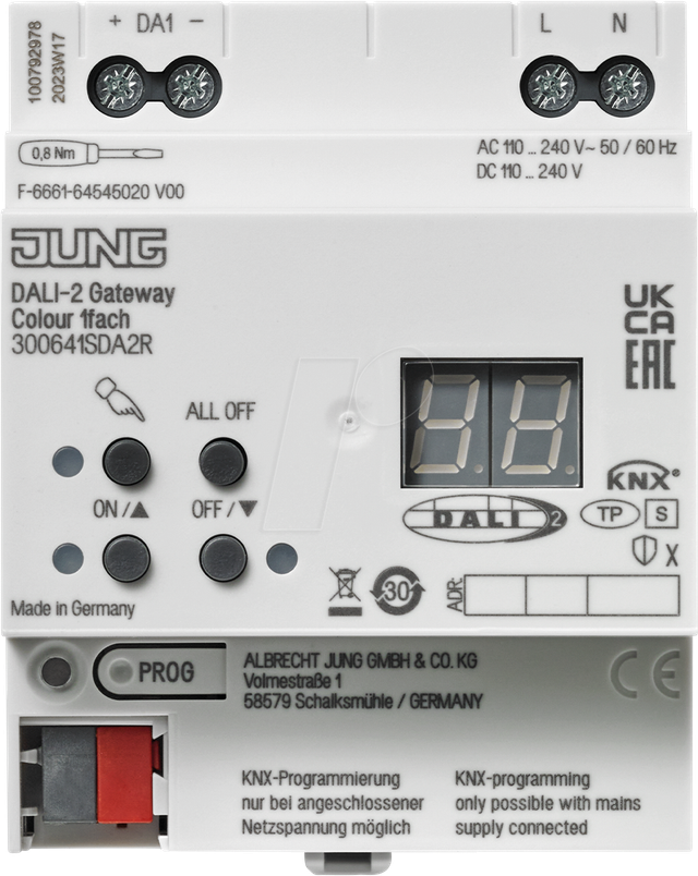 Jung KNX DALI-2 Gateway Colour 1fach 30064 1S DA2 R - 300641SDA2R