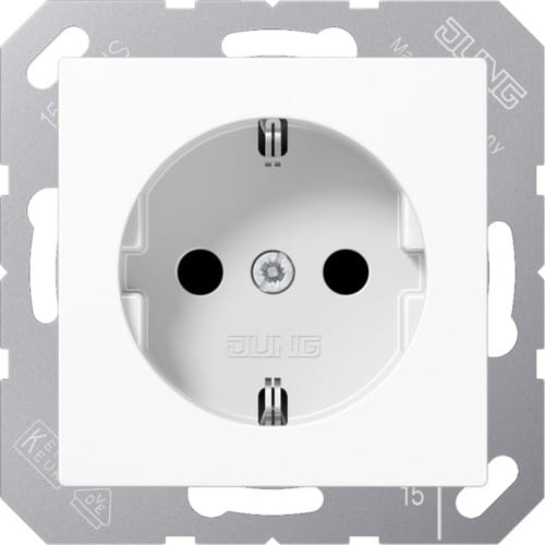 Jung SCHUKO Steckdose 16A 250 V, alpinweiß A 1521 WW - A1521WW