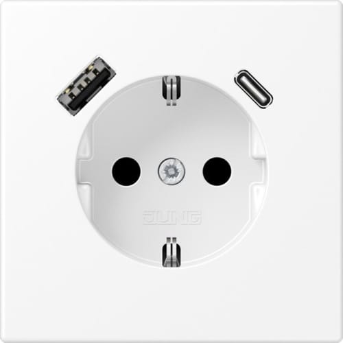 Jung SCHUKO Steckdose mit USB Typ AC LS 1520-15 CA WWM - LS1520-15CAWWM