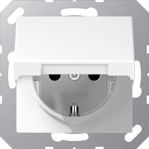 Jung SCHUKO-Steckdose 16A 250V Klappdeckel A 1520 KIKL WW - A1520KIKLWW