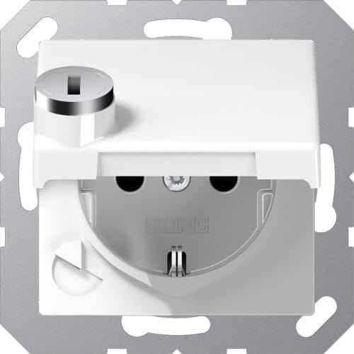 Jung SCHUKO-Steckdose 16A 250V Klappdeckel AS 1520 BFKLSL WW - AS1520BFKLSLWW