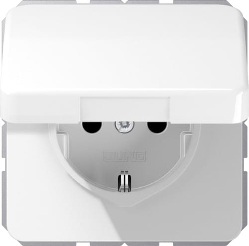 Jung SCHUKO-Steckdose 16A 250V Klappdeckel CD 1520 BFKIKL WW - CD1520BFKIKLWW