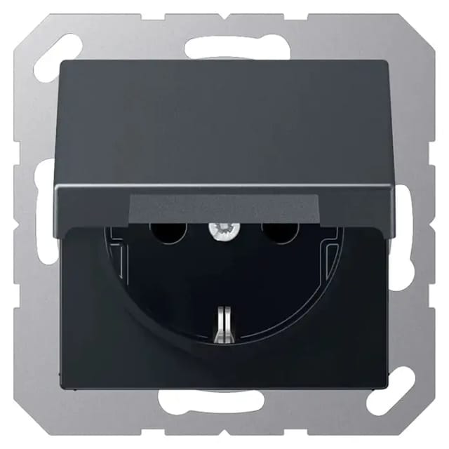 Jung SCHUKO-Steckdose anthrazit matt A 1520 BFKIKL ANM - A1520BFKIKLANM