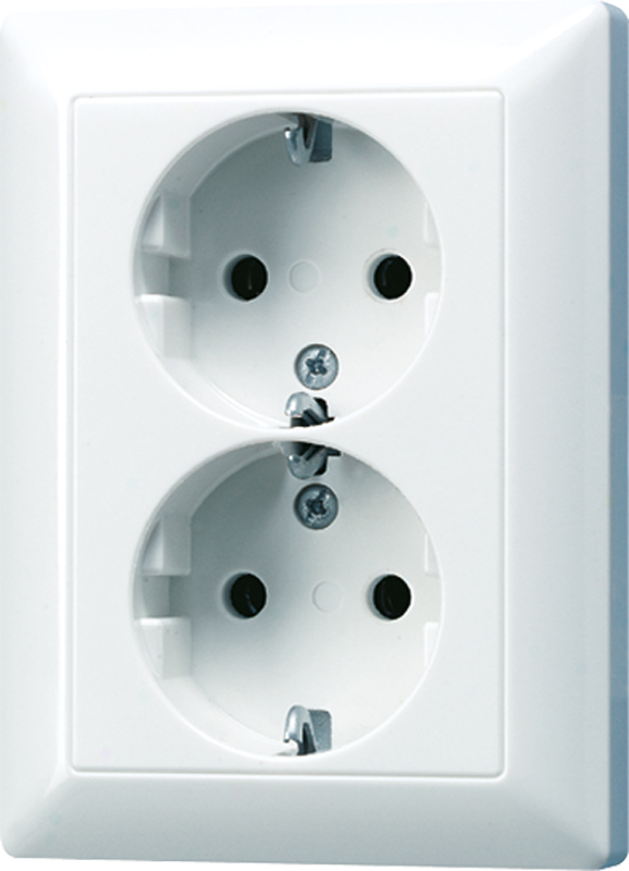 Jung SCHUKO-Steckdose aws 16A 250V 2-fach AS 5020 KIU WW - AS5020KIUWW