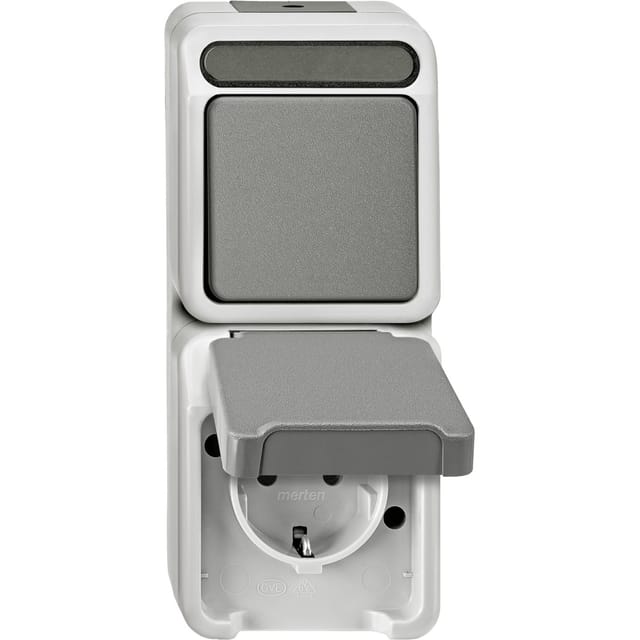 Merten Kombi-SCHUKO-Steckdose lgr Schließer 1-pol. MEG3497-8029 - MEG3497-8029