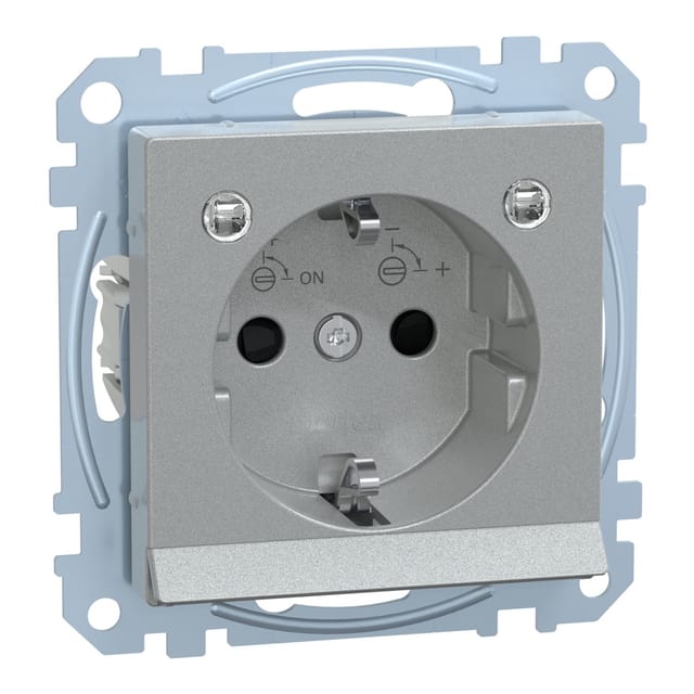 Merten SCHUKO-Steckdose alu Lichtausl.LED-Bel. MEG2304-0460 - MEG2304-0460
