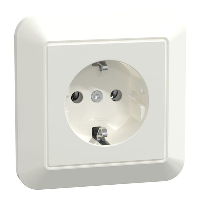 Merten SCHUKO-Steckdose pws/gl volle Abdeckplatte MEG2300-1019 - MEG2300-1019