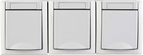 Panasonic Steckdose 3-fach waager. FR-AP weiß 90591599-DE - 90591599-DE