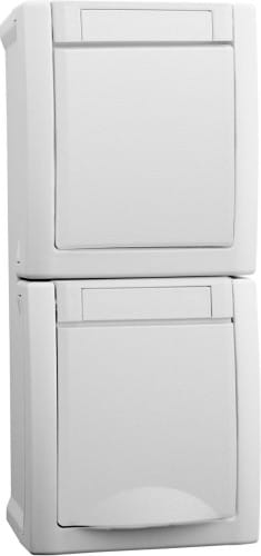 Panasonic Steckdose/Wechselsch-Kombi senkr.FR-AP IP54 ws 90591198-DE - 90591198-DE