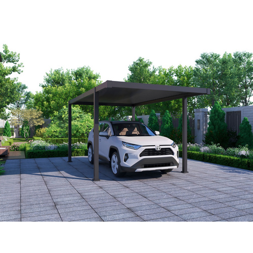 Mr. GARDENER Carport »Classic 111«, 3 x 5,2 x 2,5m, Anthrazit, Flachdach - schwarz