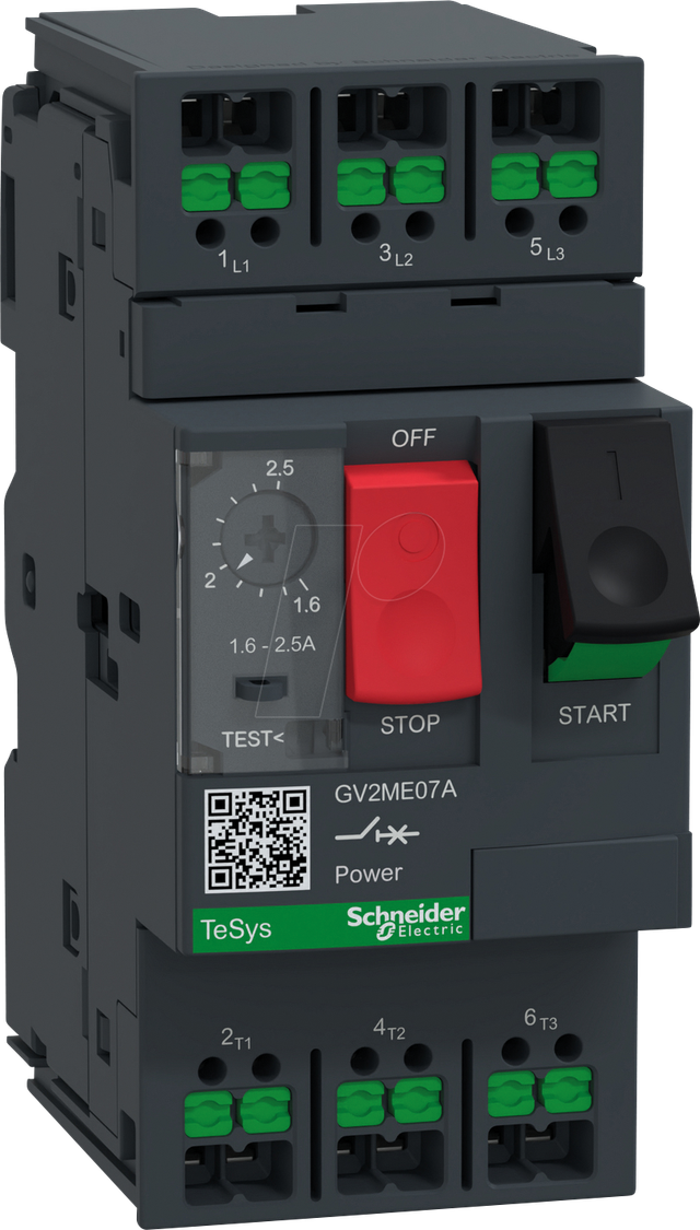 Schneider Electric Motorschutzschalter 1,6-2,5A Snapin GV2ME07A - GV2ME07A