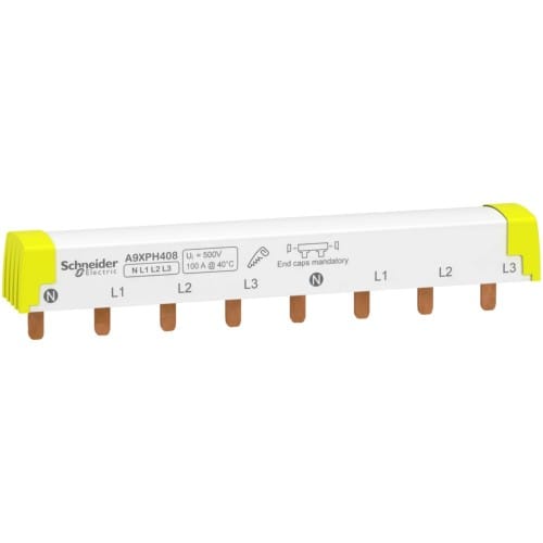 Schneider Electric Phasenschiene Steg 3P+N, 8 TE, 100A A9XPH408 - A9XPH408