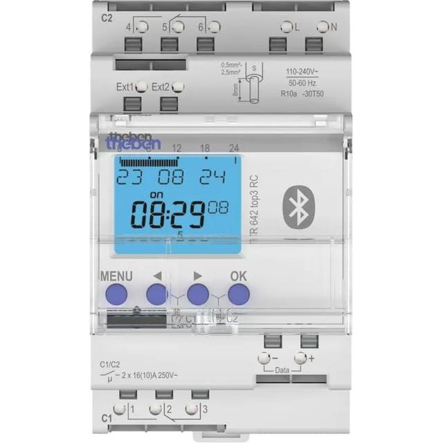 Theben Digitale Zeitschaltuhr Astroprogr., 2 Kanal TR 642 top3 BLE RC - 6420330