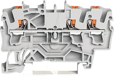 WAGO GmbH &amp; Co. KG 3-Leiter-Durchgangsklemme 2,5qmm, grau 2202-1301 - 2202-1301