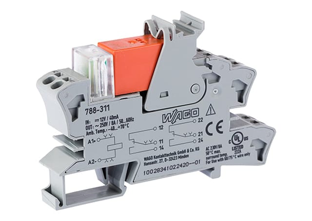 WAGO GmbH &amp; Co. KG Stecksockel m.Relais 2W, 12V DC/2x8A 788-311 - 788-311