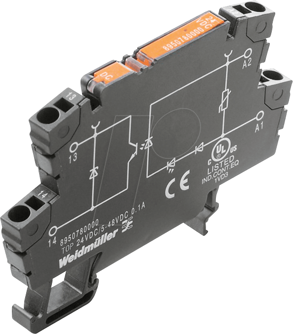 Weidmüller Solid-State-Relais 5-48VDC 500mA TOP 24VDC/48VDC 0,5A - 8950980000