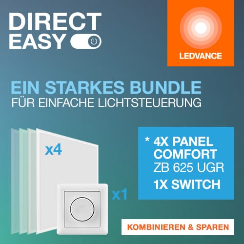 Ledvance Direct Easy Starterset Panel Comfort 625 and MCU Select 4XPL CMFT 625 1XMCU 4099854704161