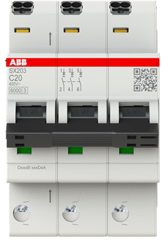 ABB Stotz S&amp;J Sicherungsautomat Flexline 6kA, 20A,3P SX203-C20