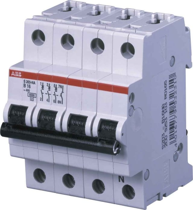 ABB Stotz S&amp;J Sicherungsautomat B,6kA,16A,3P+NA S203-B16NA