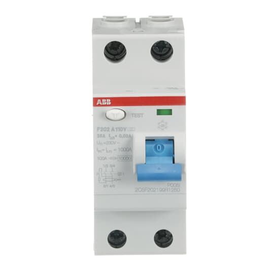 ABB Stotz S&amp;J FI-Schutzschalter 2P TypA 25A 0,03mA F202A-25/0,03 110V