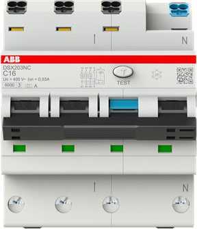 ABB Stotz S&amp;J FI/LS-Schalter 6kA, 3P+N, 30mA DSX203NC C16 A30