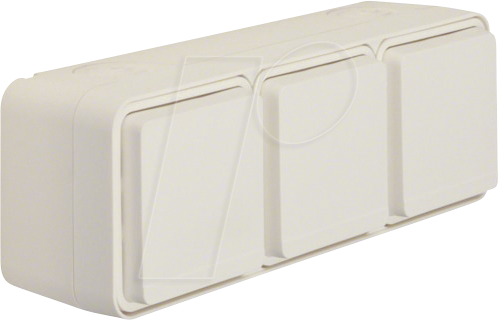 Berker SCHUKO-Steckdose 3fach Klappdeck. polarweiß 47733512